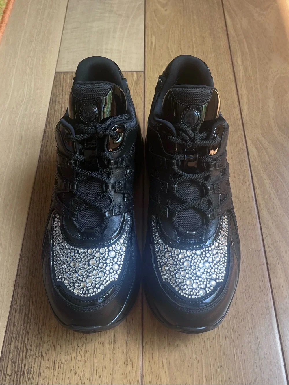 RARE Michael Kors Olympia Sport Extreme Embellished Leather Sneakers Women’s 9.5